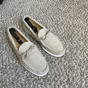 Quoddy Boat Shoes Mens Size 13 Gray Suede Deck Moc Toe Casual Comfort